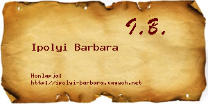 Ipolyi Barbara névjegykártya
